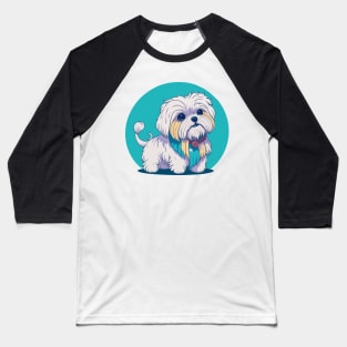 Maltese Dog Portrait Baseball T-Shirt